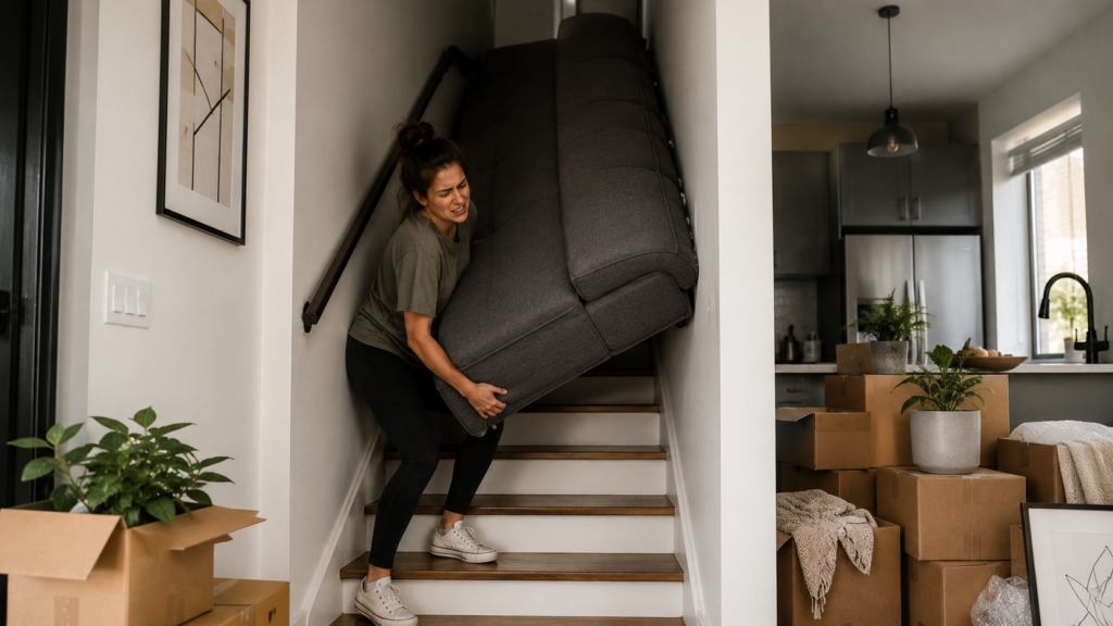 mover um sofá grande
